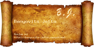 Benyovits Jetta névjegykártya